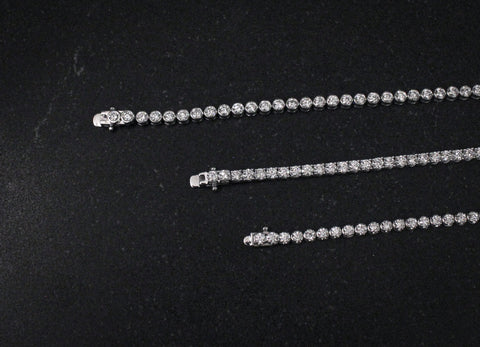 Illusion-Set Round Brilliant Cut Lab Grown Diamond Tennis Bracelet