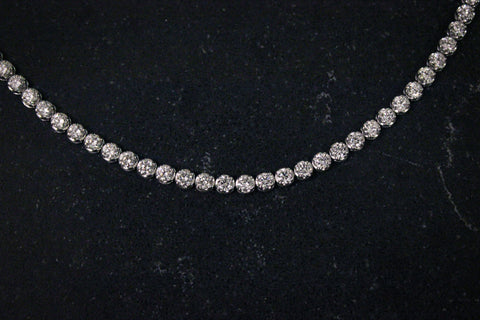 Illusion-Set Round Brilliant Cut Lab Grown Diamond Tennis Bracelet