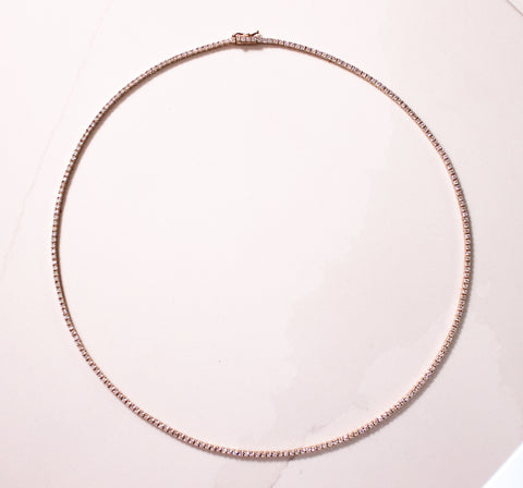 Classic Natural Diamond Tennis Necklace