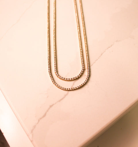 Classic Natural Diamond Tennis Necklace