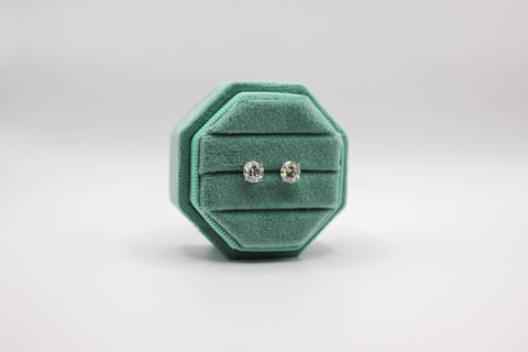 4-Prong 1.45ct Lab Grown Diamond Studs – 14k White Gold