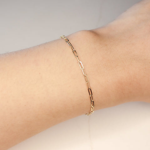 Paperclip Bracelet - 10K Yellow Gold 1.7mm